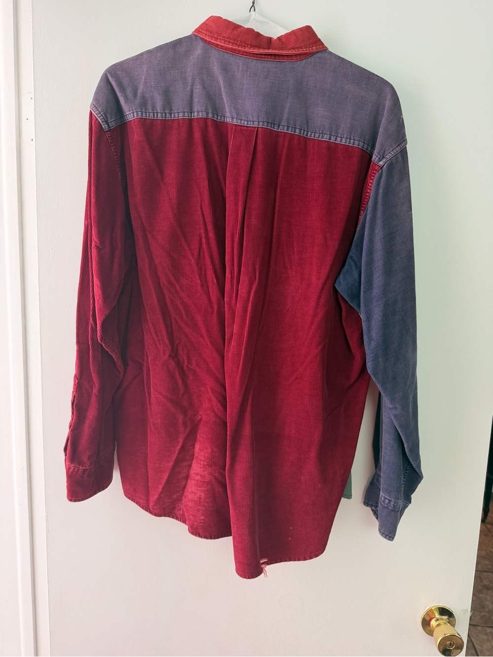 Vintage 90s J. Crew Multi-Panel Corduroy Button-Down Shirt. See description - Picture 2 of 8